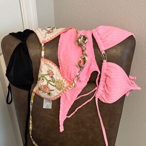 Pink and Black Bikini Set